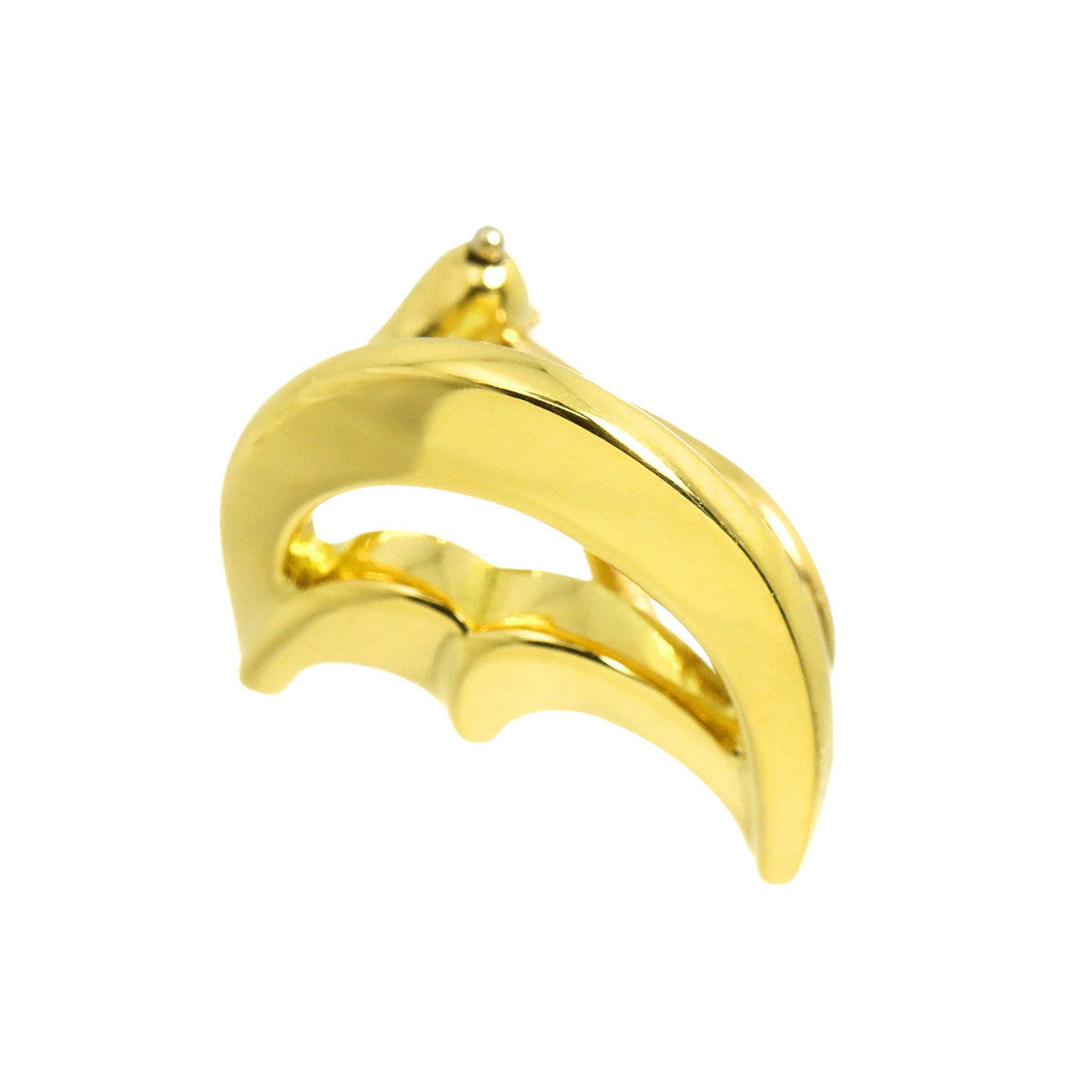 Crescent moon Earring Clip-on 18K YG 750 One Piece only
