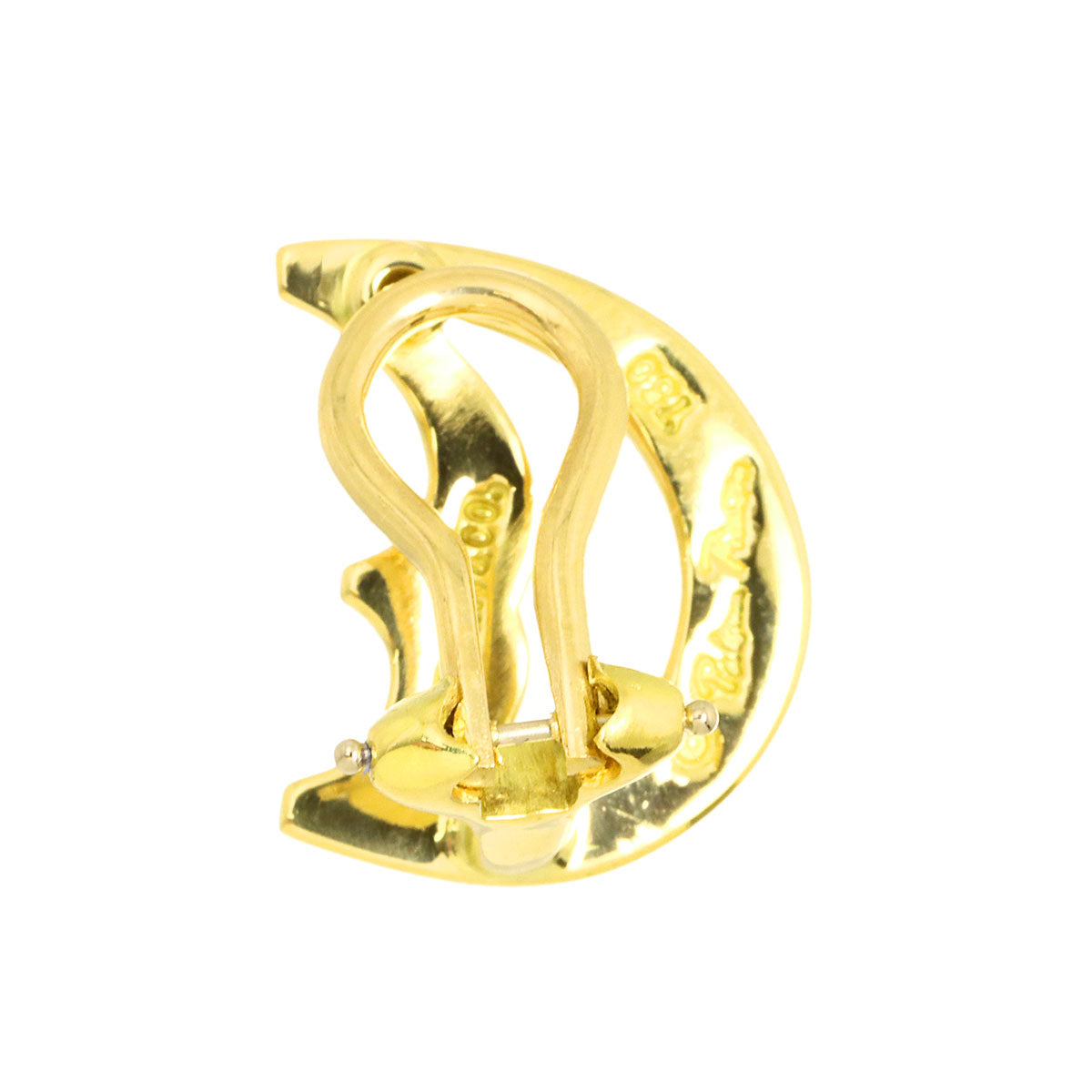 Crescent moon Earring Clip-on 18K YG 750 One Piece only