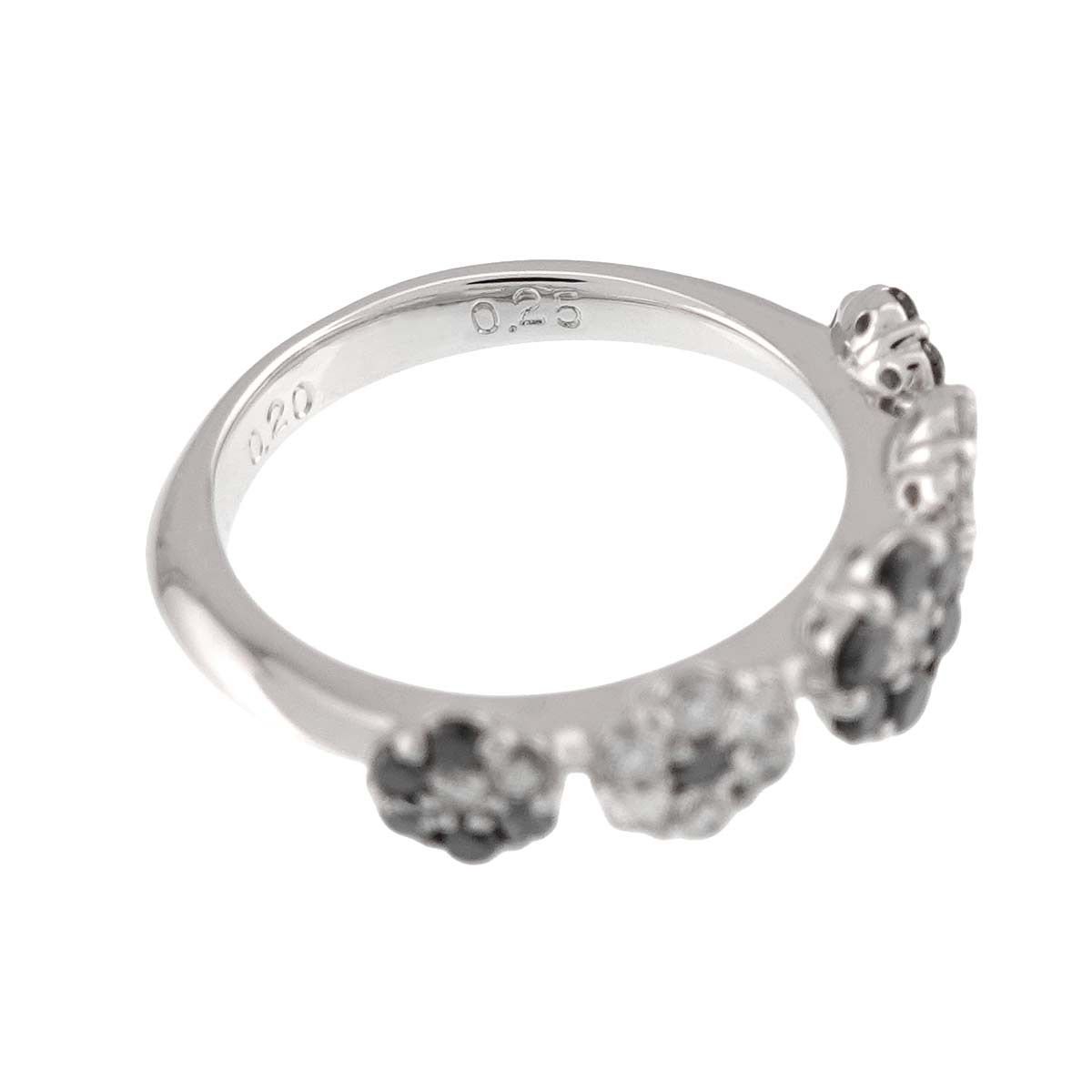 Diamond 0.25ct/0.20ct Ring 18K WG 750 Size2.75-3(US)