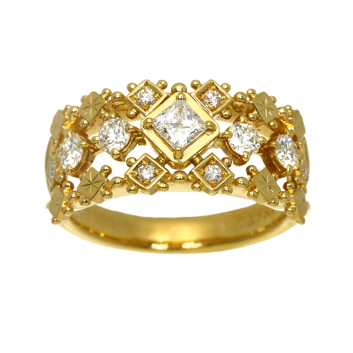 Diamond 0.56ct Ring 18K YG 750 Size5.5-5.75(US)