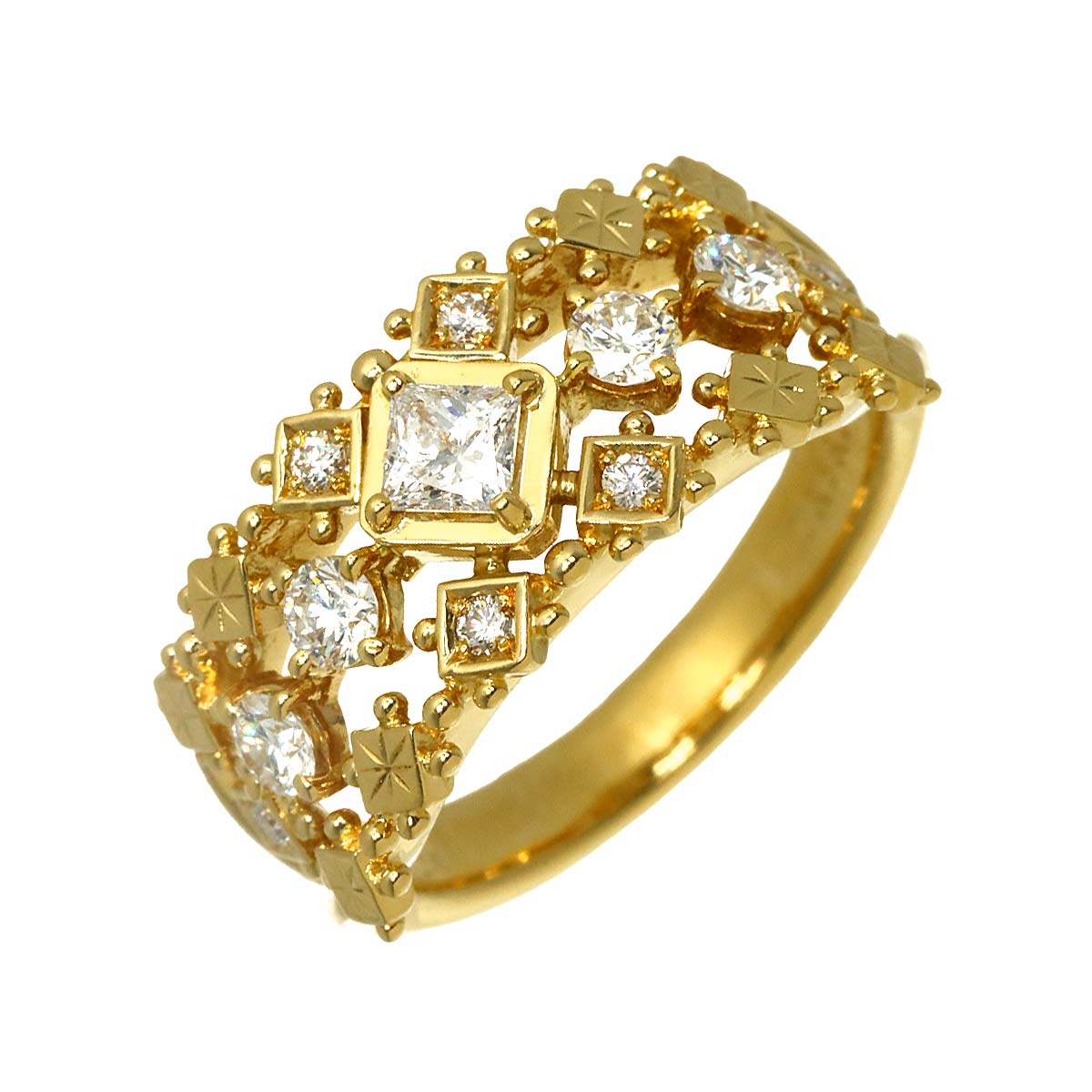 Diamond 0.56ct Ring 18K YG 750 Size5.5-5.75(US)
