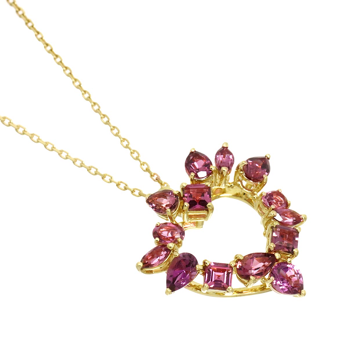 Tourmaline 2.04ct Necklace K18 Yellow Gold 750