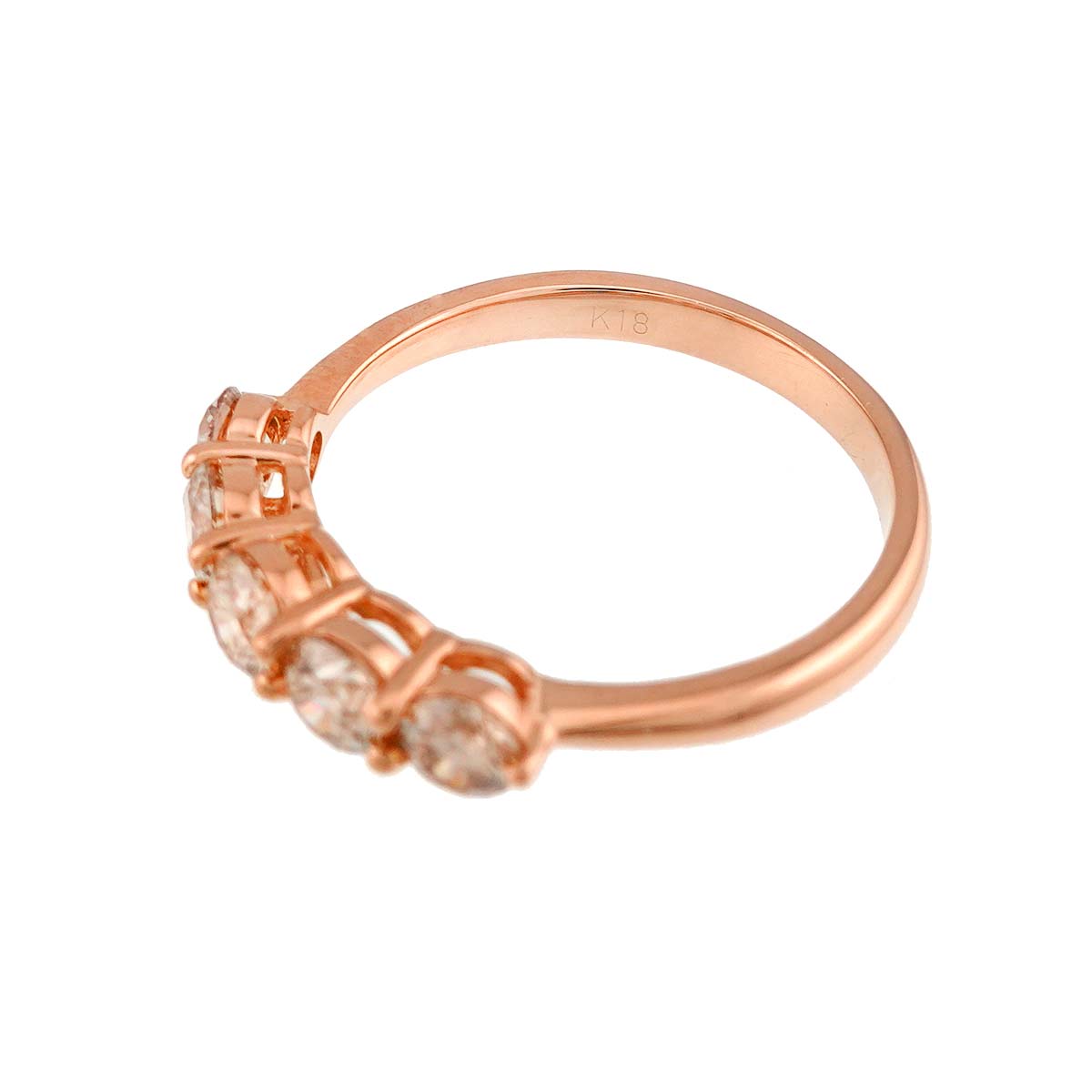 Diamond 1.00ct Ring 18K PG Pink Gold 750 Size7.75-8(US)