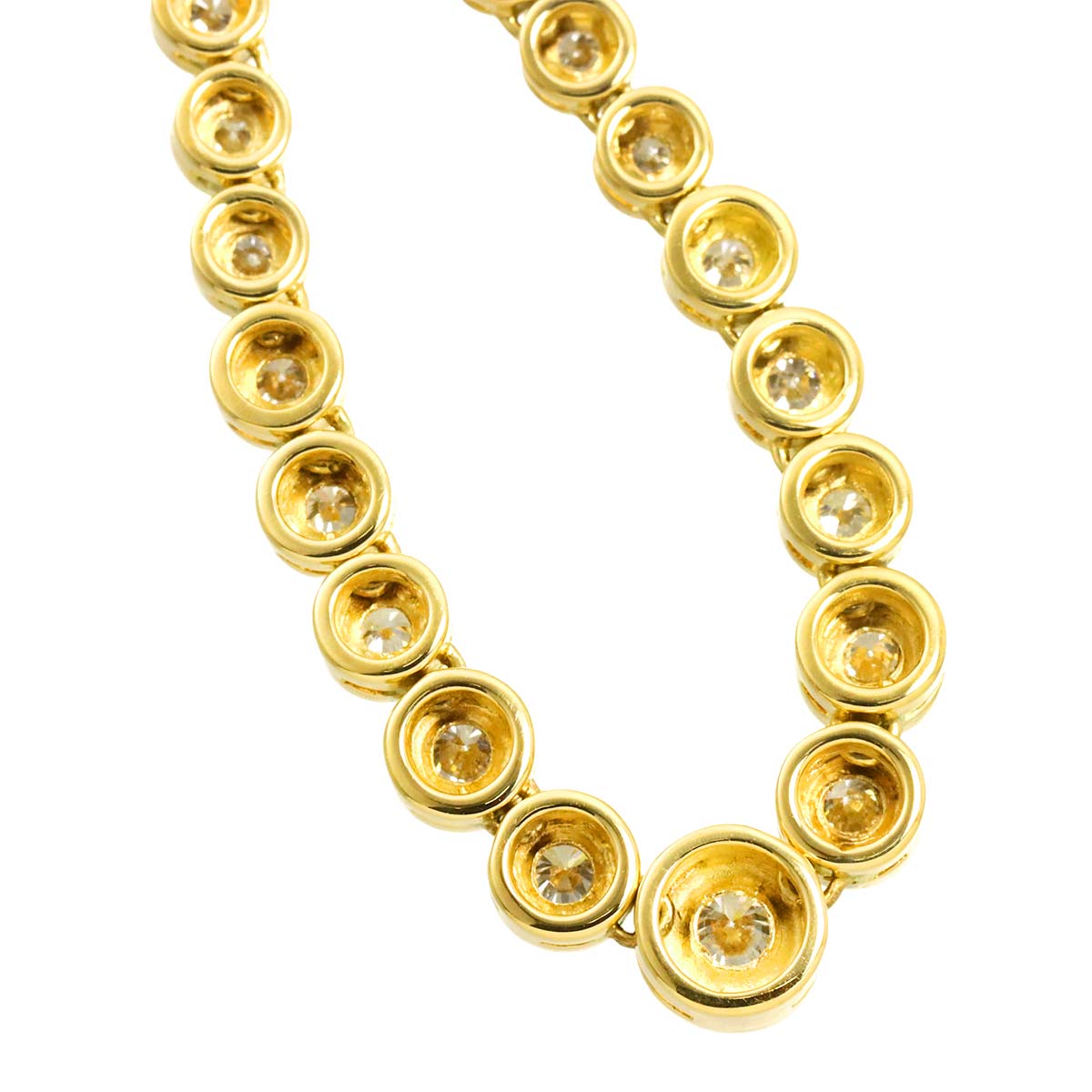 Diamond 3.00ct Necklace 18K YG Yellow Gold 750