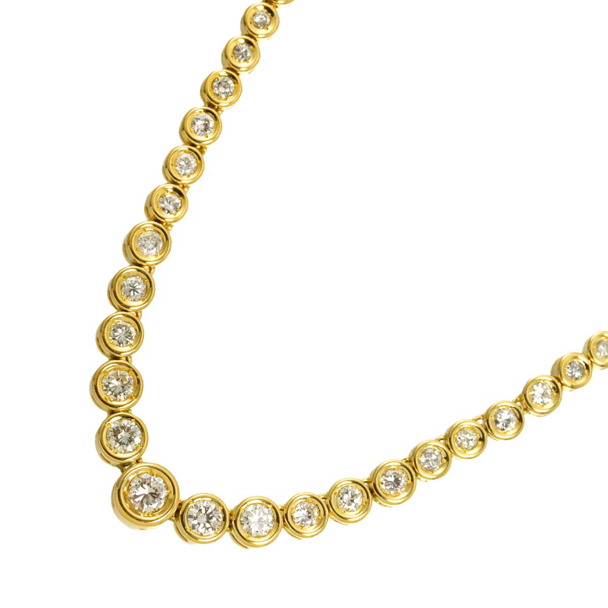 Diamond 3.00ct Necklace 18K YG Yellow Gold 750