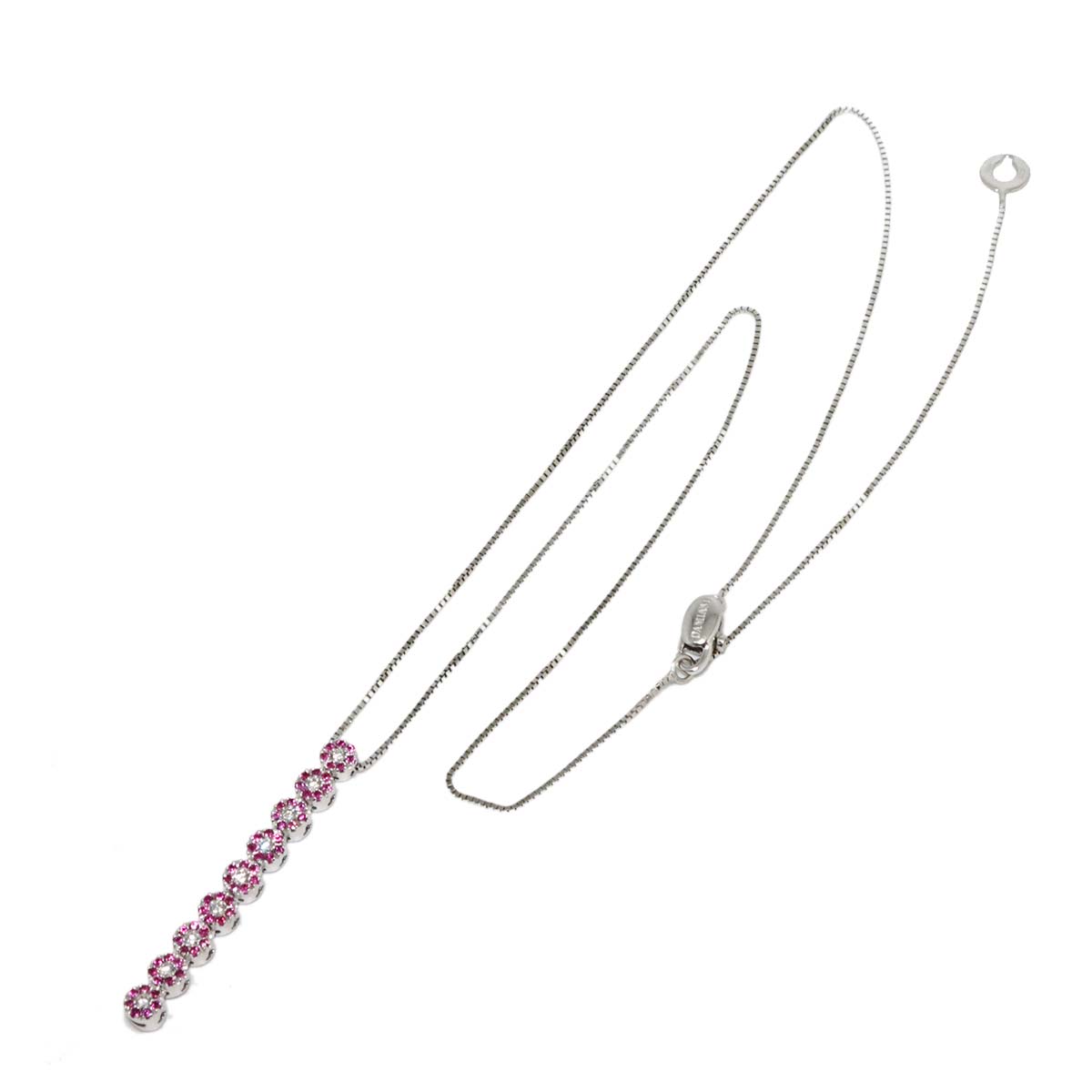 Ruby Diamond Necklace 18K WG 750