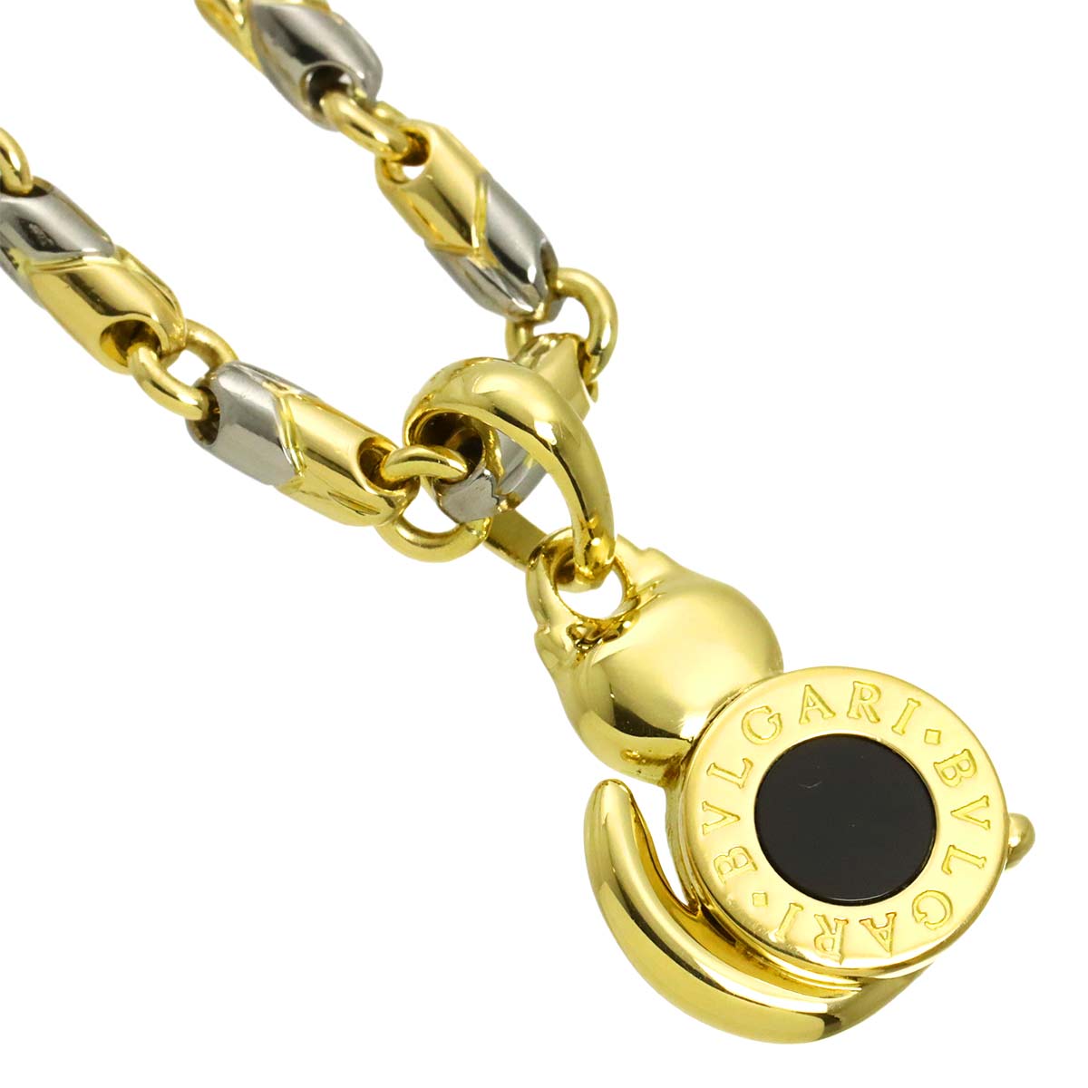 BVLGARI BVLGARI Onyx Necklace 18K YG 750 SS