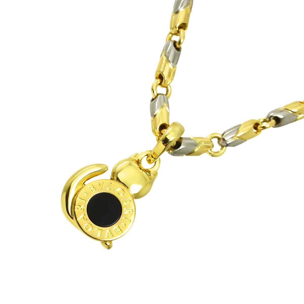 BVLGARI BVLGARI Onyx Necklace 18K YG 750 SS