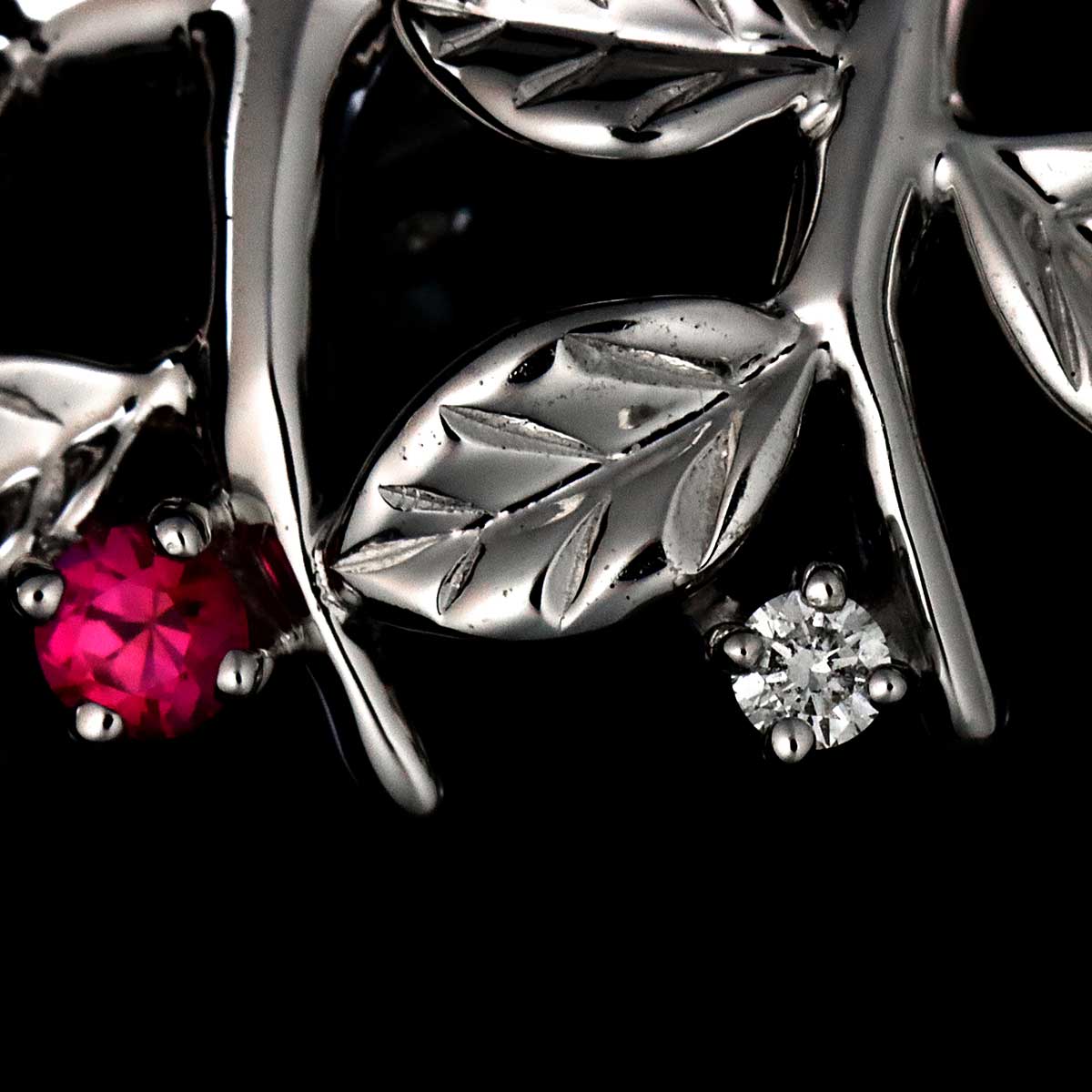 Akoya Pearl 4.8mm Multi Stone Brooch 18K White Gold 750