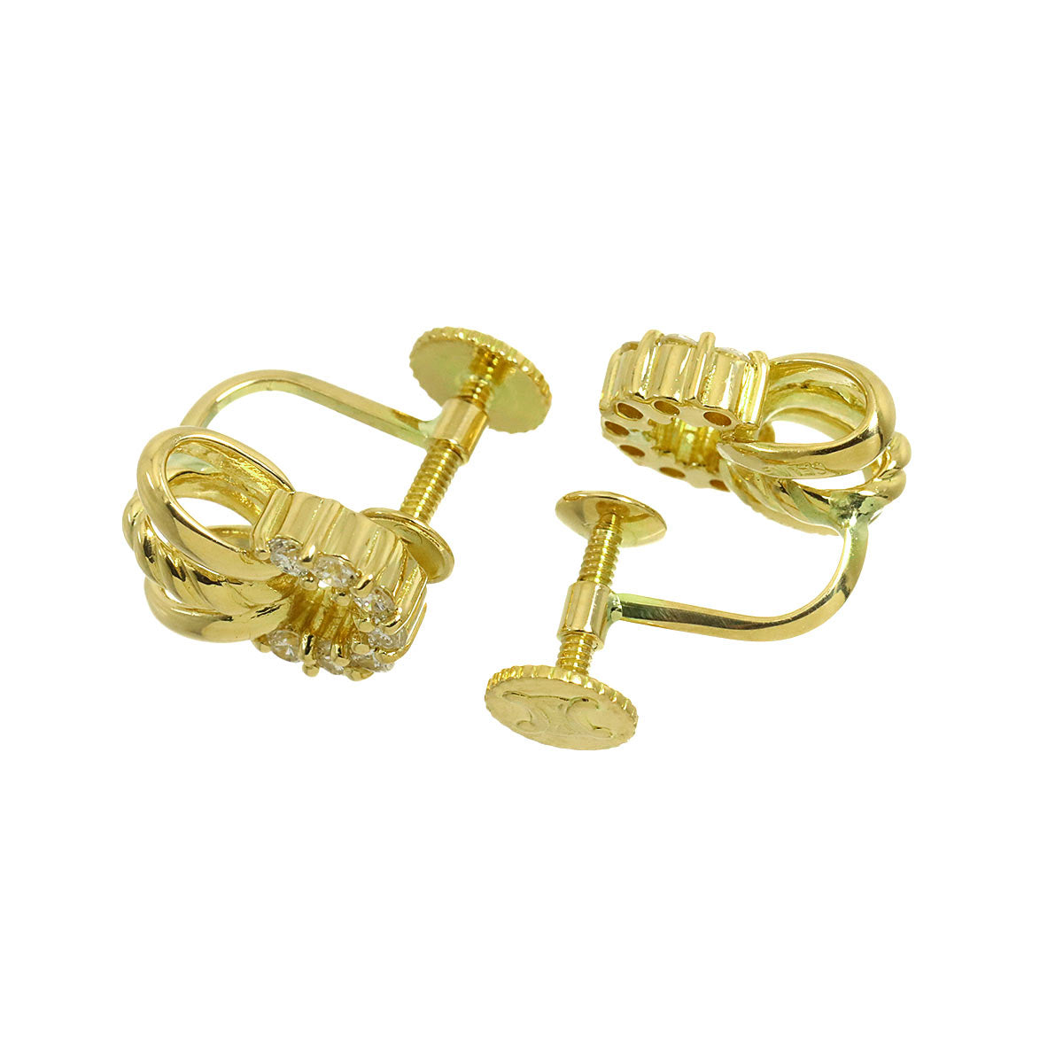 Diamond 0.14/0.14ct Earrings 18K Yellow Gold 750