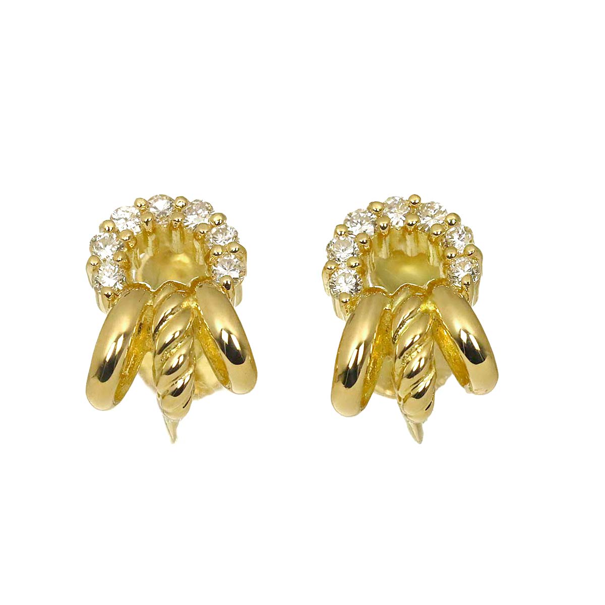 Diamond 0.14/0.14ct Earrings 18K Yellow Gold 750
