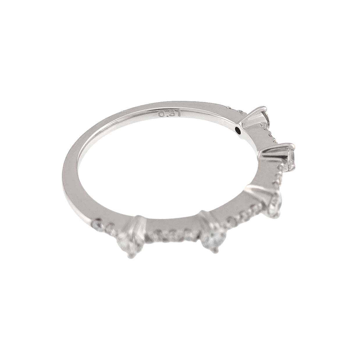 Diamond 0.31ct Ring 18K WG 750 Size4.5(US)