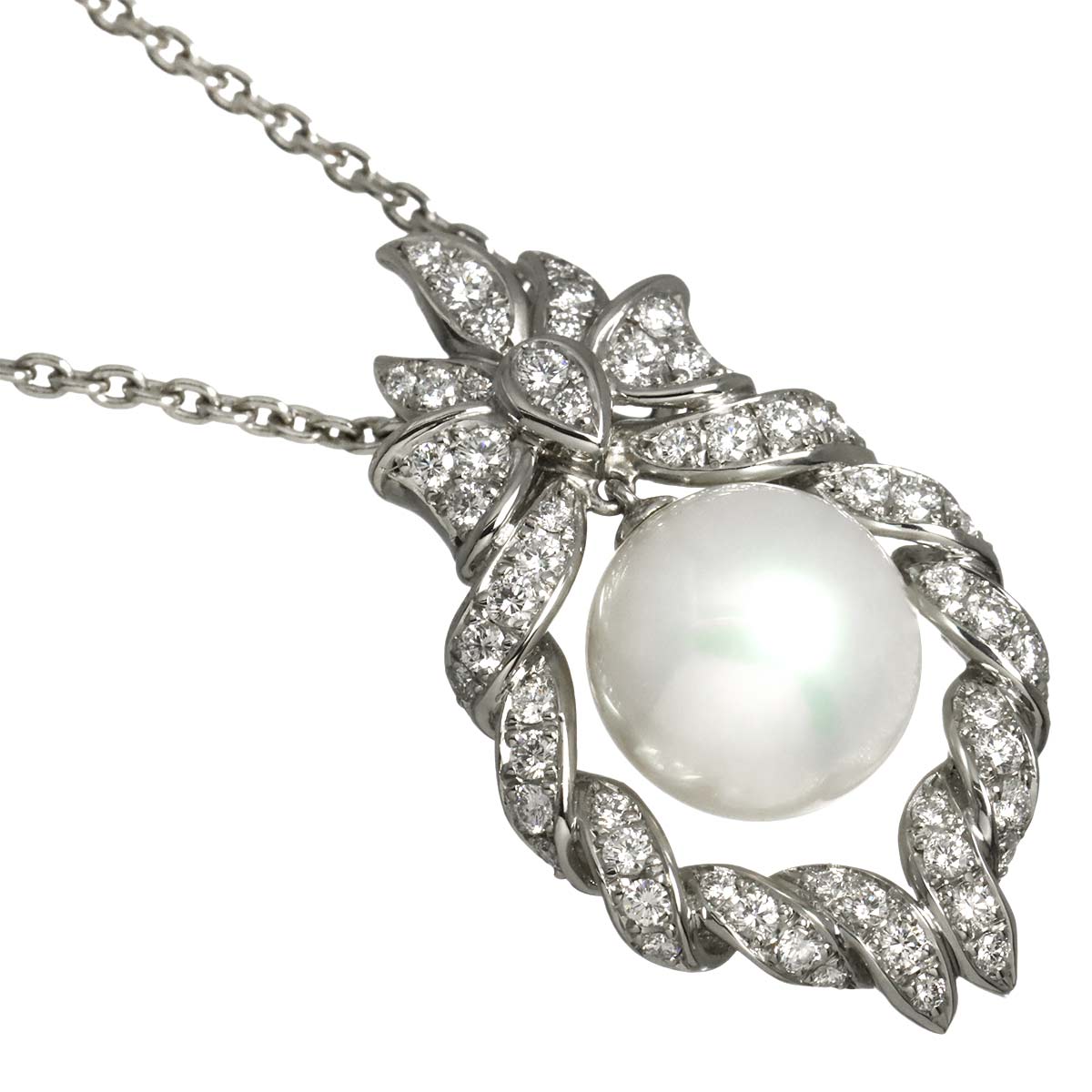 South Sea pearl 12.2mm Diamond 1.06ct Necklace Pt