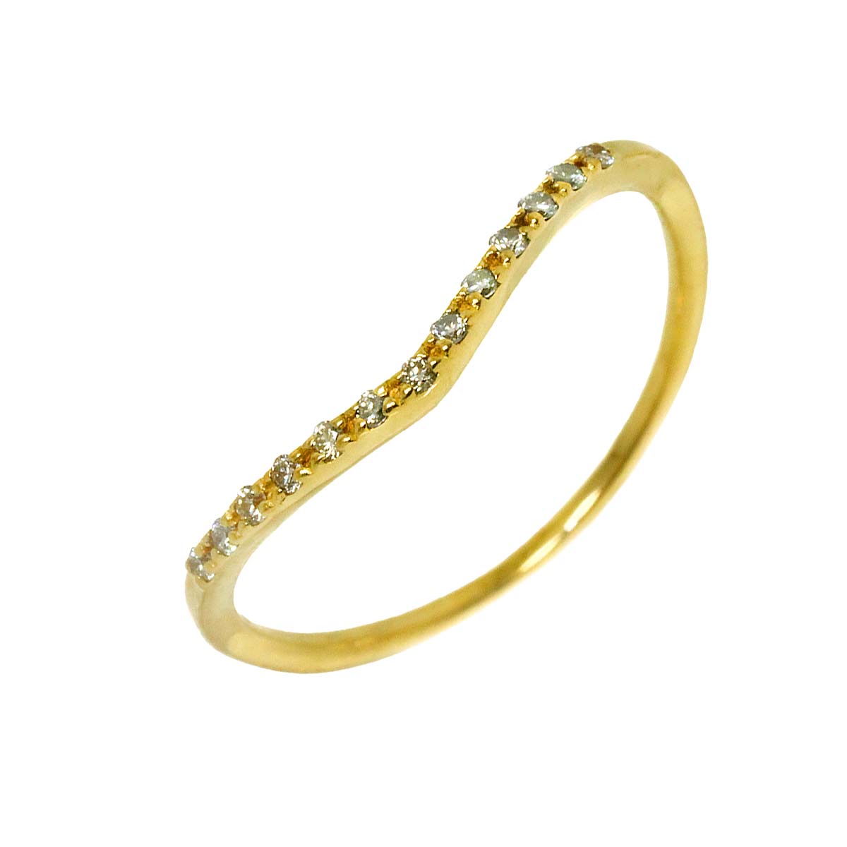 Diamond 0.06ct Ring 18K YG 750 Size4.75-5(US)