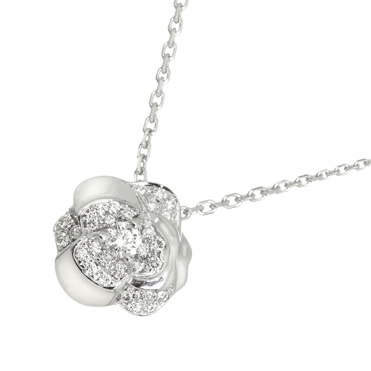 Camelia Necklace Diamond 18K White Gold 750
