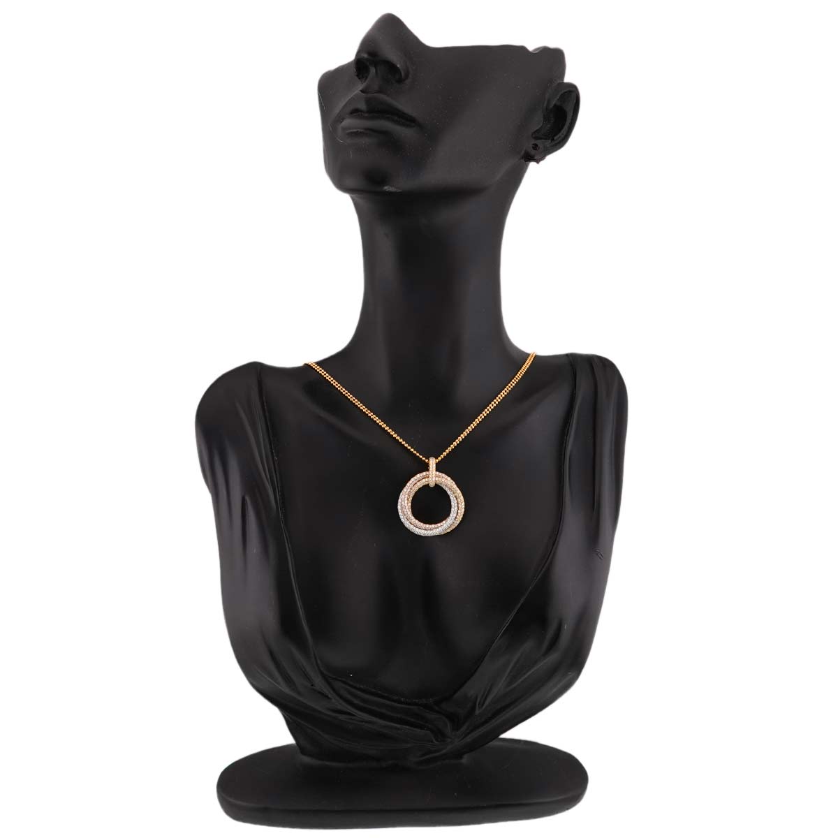 Trinity Pave Diamond Necklace 18K YG WG PG 750
