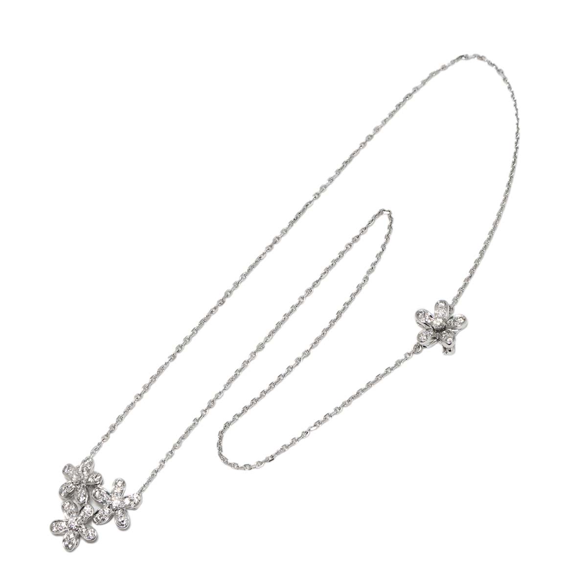 Socrate 3 Flower Diamond Necklace 18K WG 750