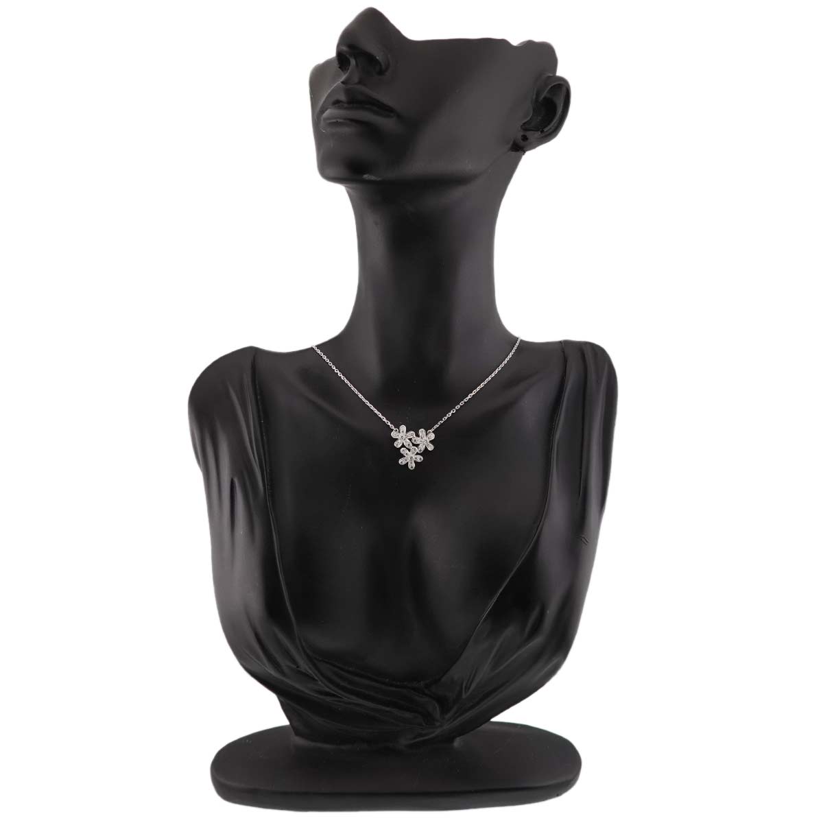 Socrate 3 Flower Diamond Necklace 18K WG 750