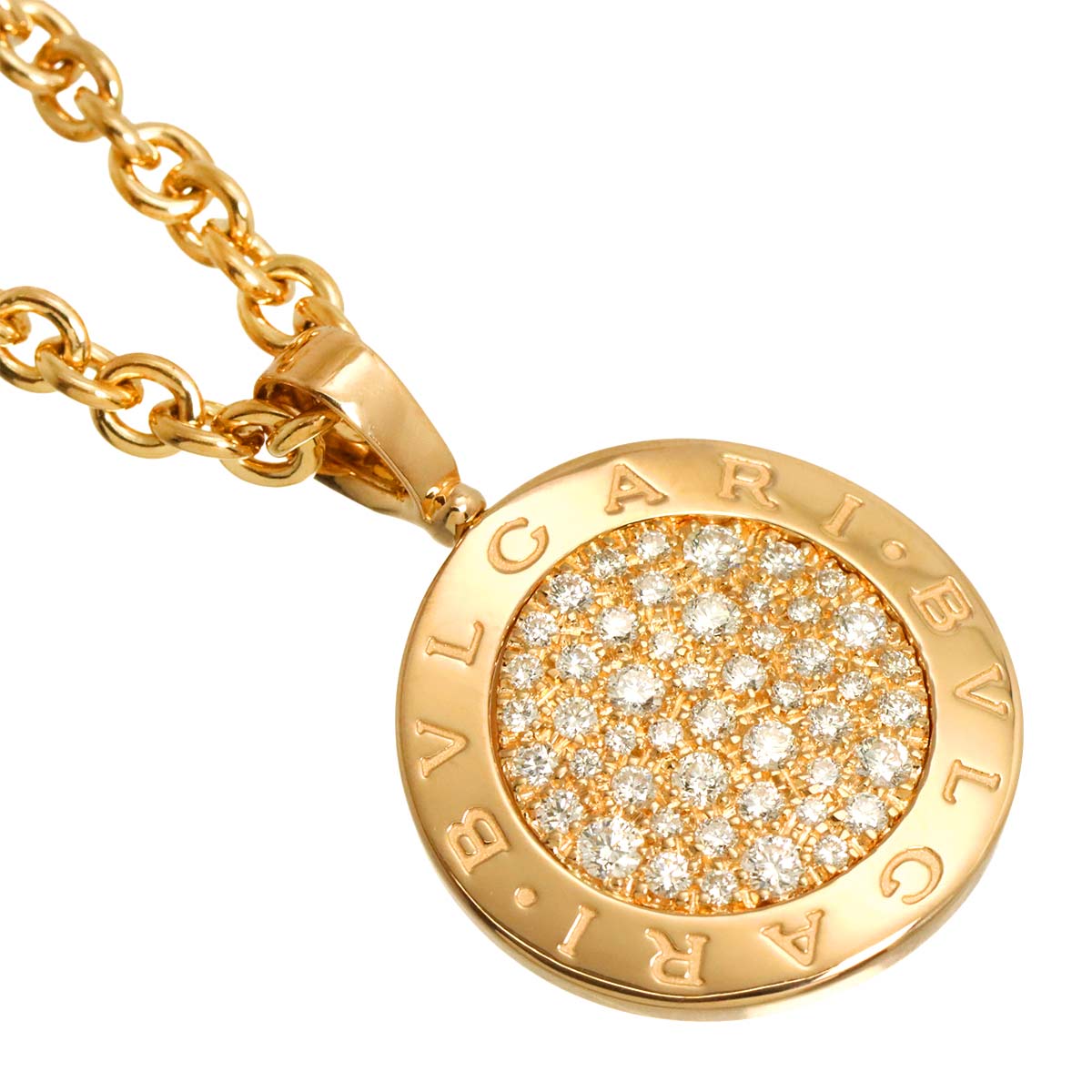 BVLGARI BVLGARI Pave Diamond Necklace 18K Pink Gold 750