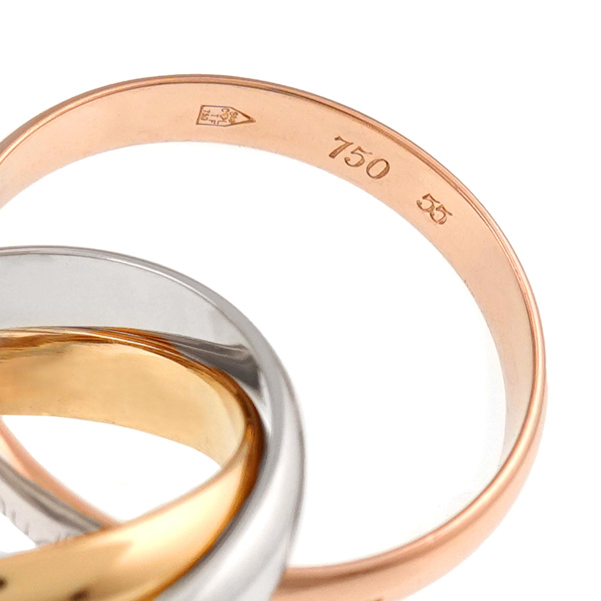 Trinity MM Ring 18K YG WG PG 750 Size55 6.75-7.25(US)