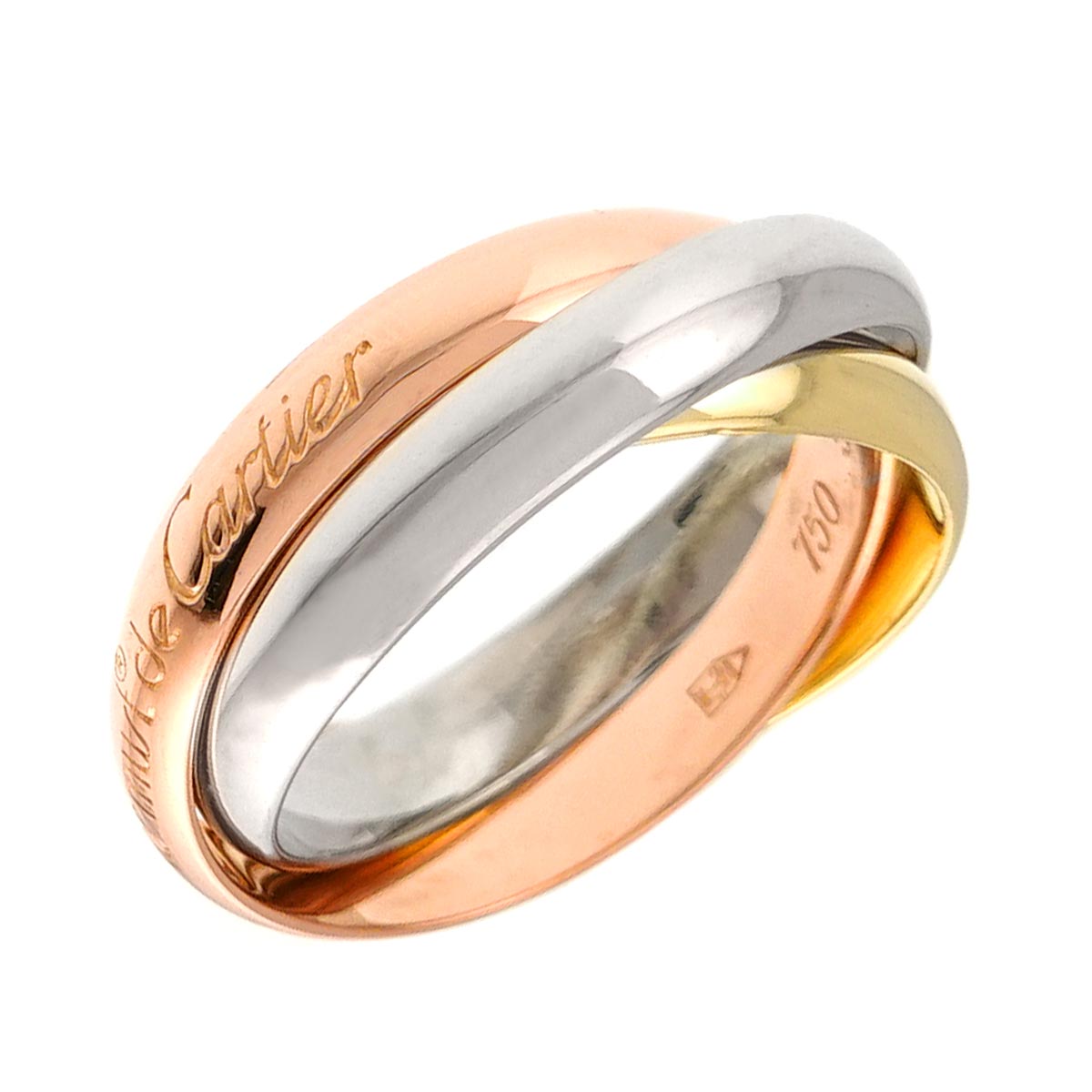 Trinity MM Ring 18K YG WG PG 750 Size55 6.75-7.25(US)