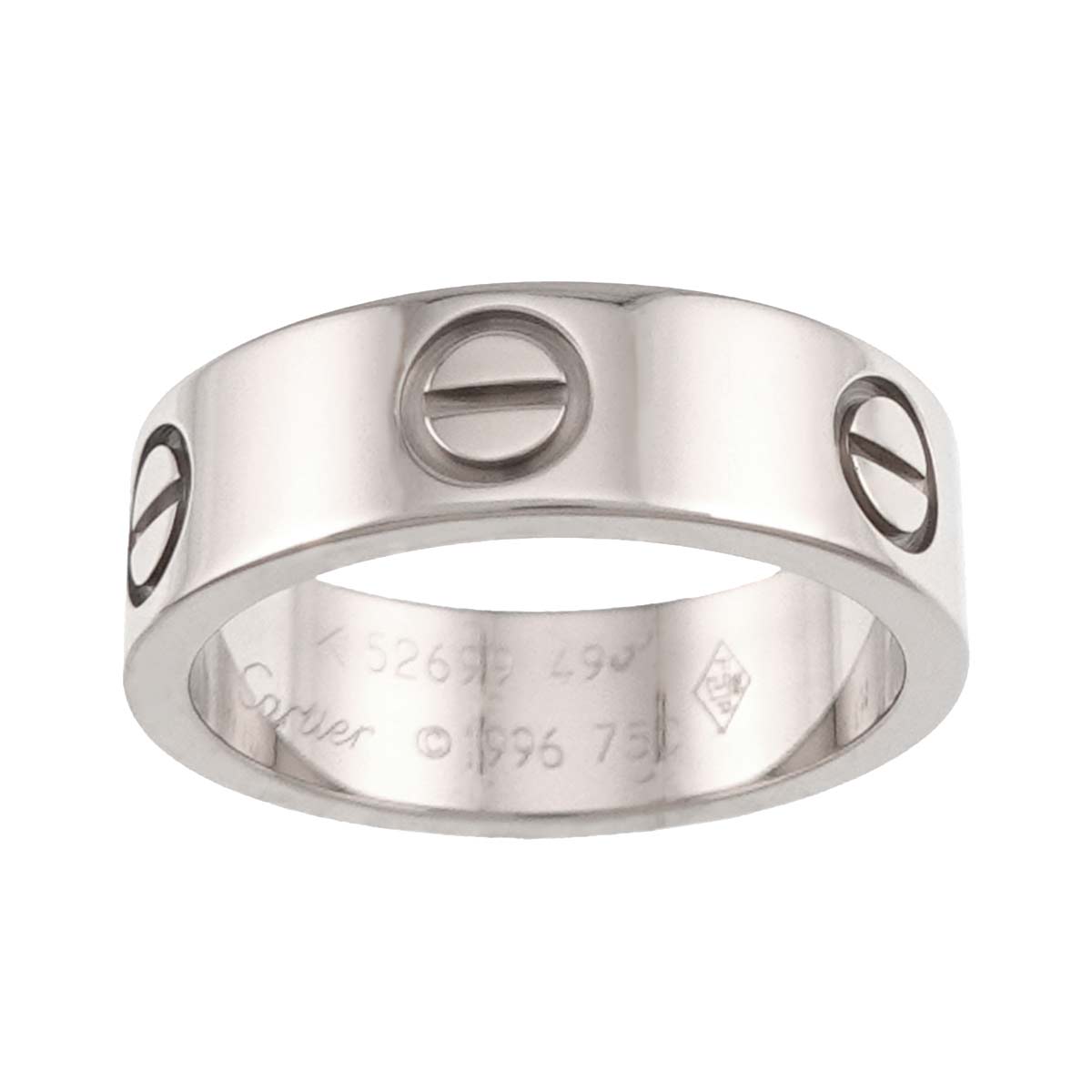 Love Ring 18K White Gold 750 size49 4.5-4.75(US)