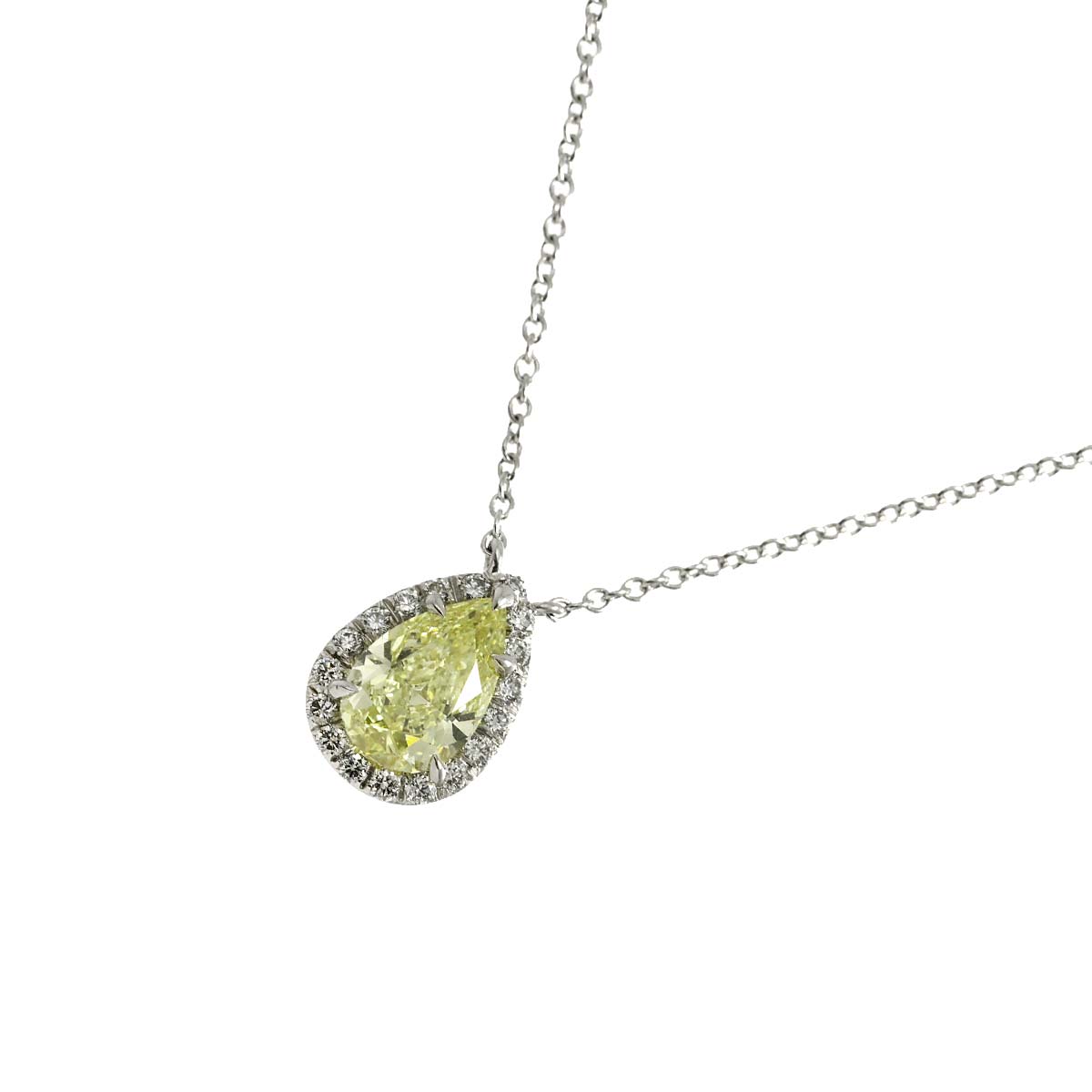 Soleste Diamond 1.03ct FIY/IF Necklace Pt 18K YG 750