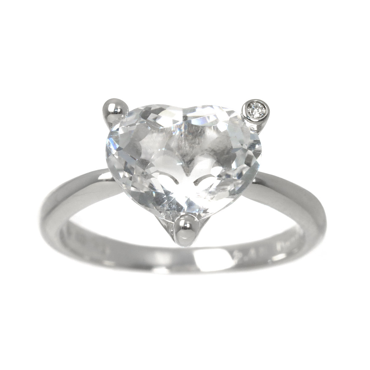 Crystal 2.48ct Diamond 0.008ct Ring 18K WG 750 5.25(US)
