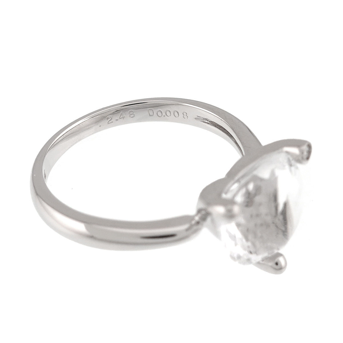 Crystal 2.48ct Diamond 0.008ct Ring 18K WG 750 5.25(US)