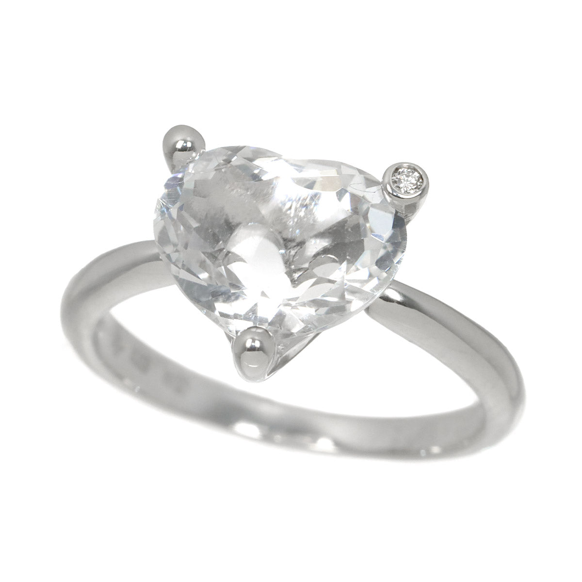 Crystal 2.48ct Diamond 0.008ct Ring 18K WG 750 5.25(US)