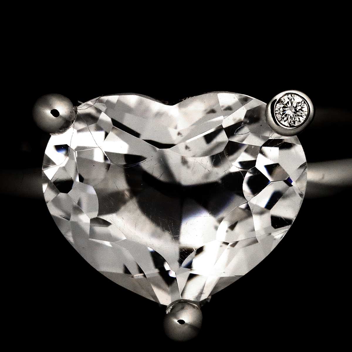 Crystal 2.48ct Diamond 0.008ct Ring 18K WG 750 5.25(US)