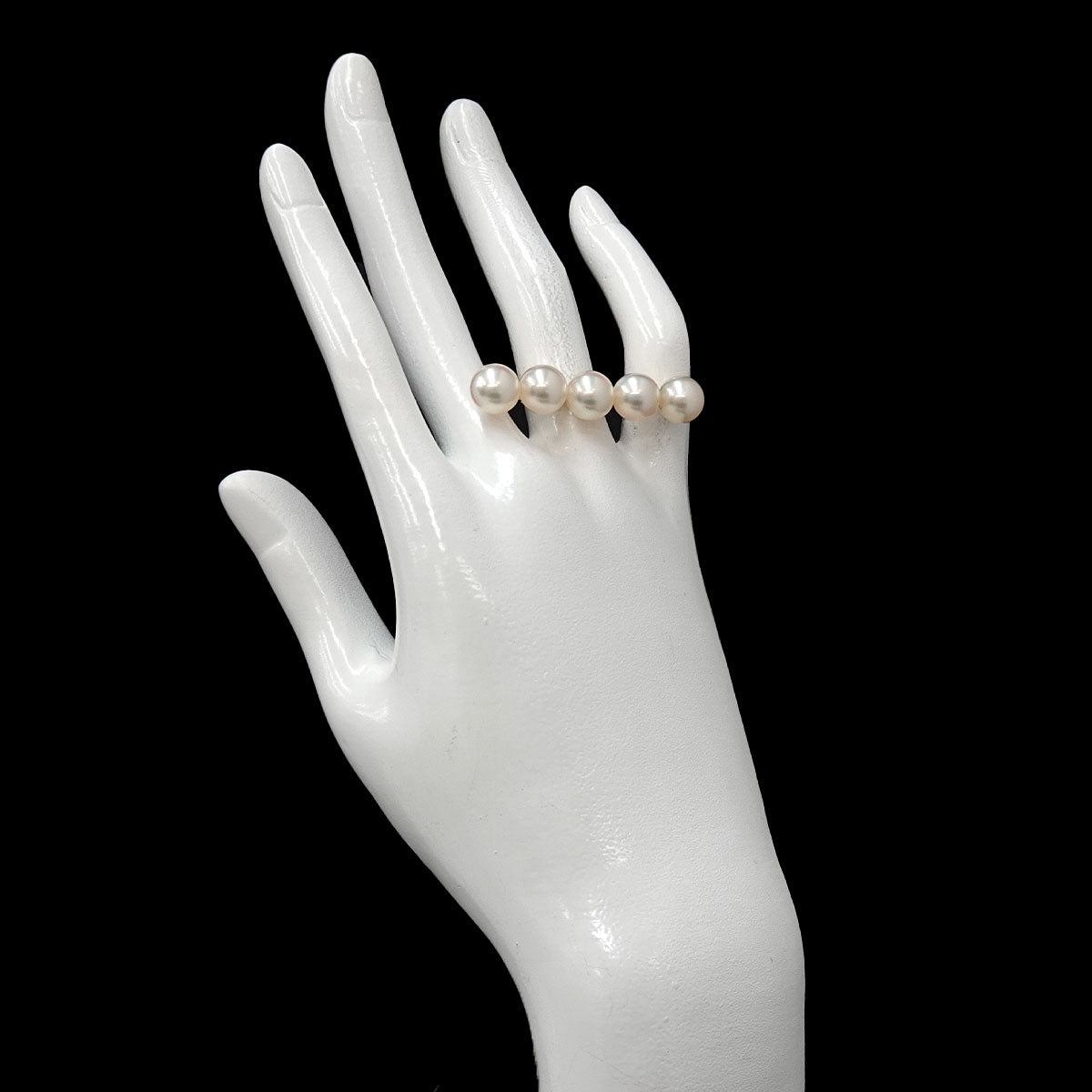 Balance signature Akoya Pearl Ring 18K YG 750 size6(US)