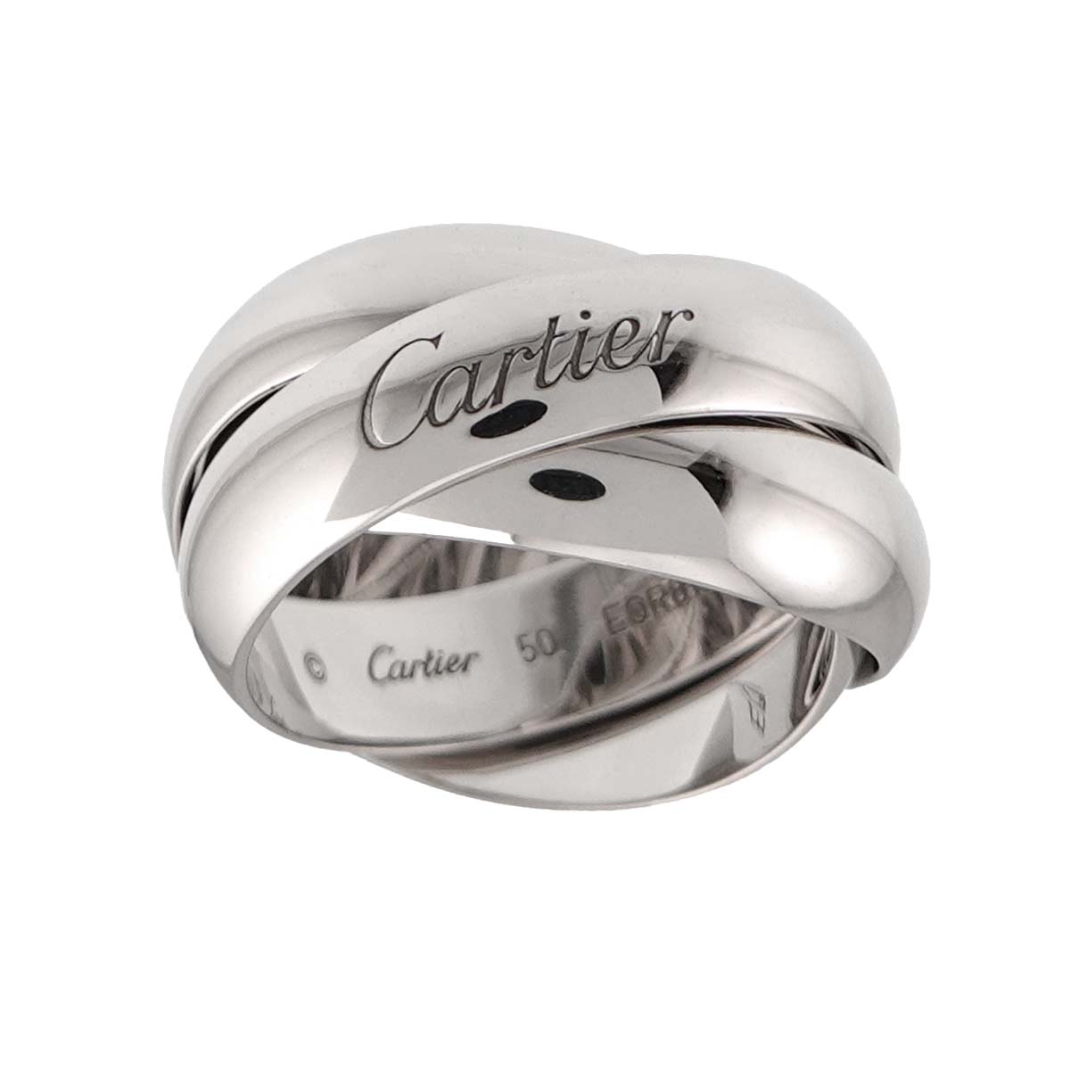 Trinity Ring 18K White Gold 750 Size50 5.25(US)