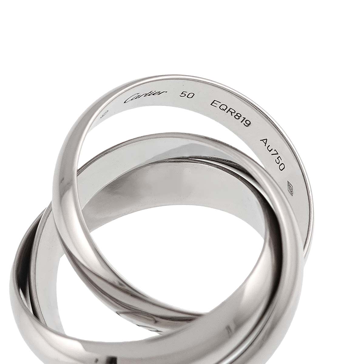 Trinity Ring 18K White Gold 750 Size50 5.25(US)