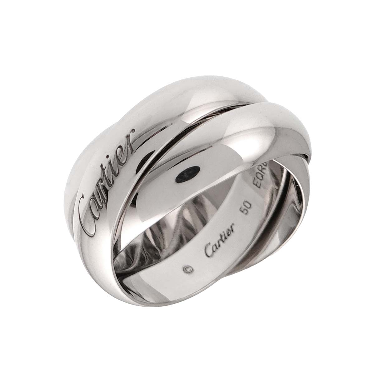 Trinity Ring 18K White Gold 750 Size50 5.25(US)