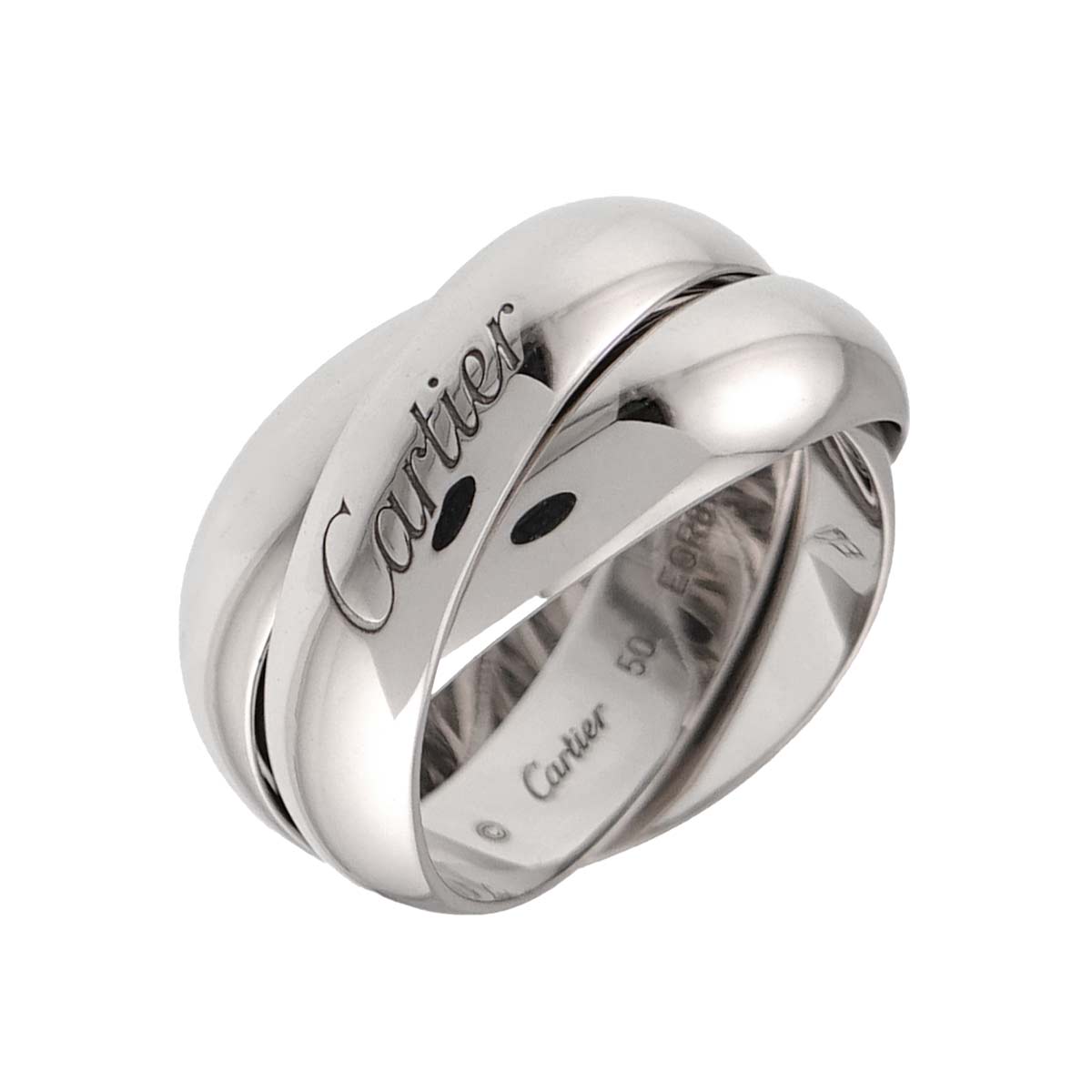 Trinity Ring 18K White Gold 750 Size50 5.25(US)
