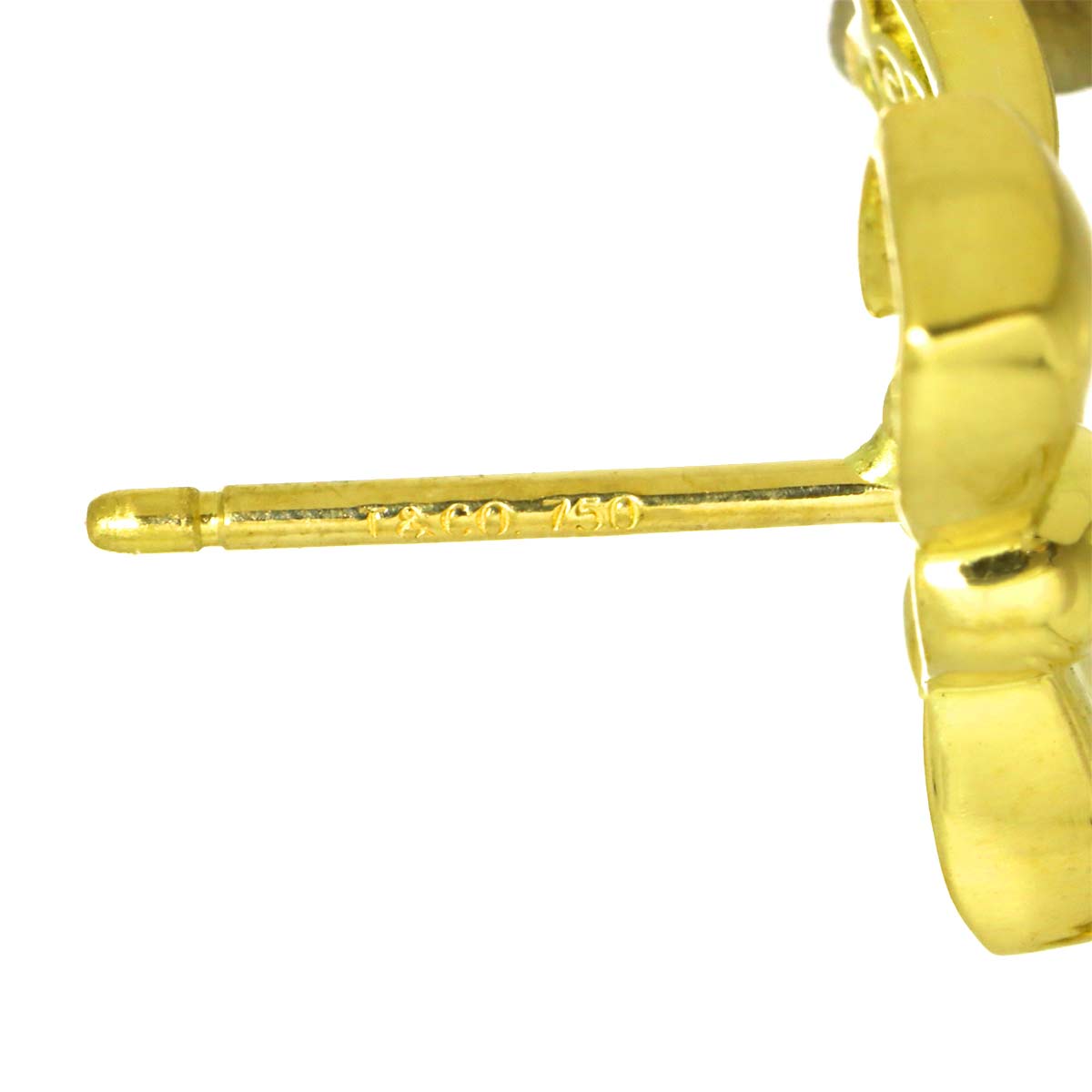 Diamond Earrings Pierced 18K Yellow Gold 750