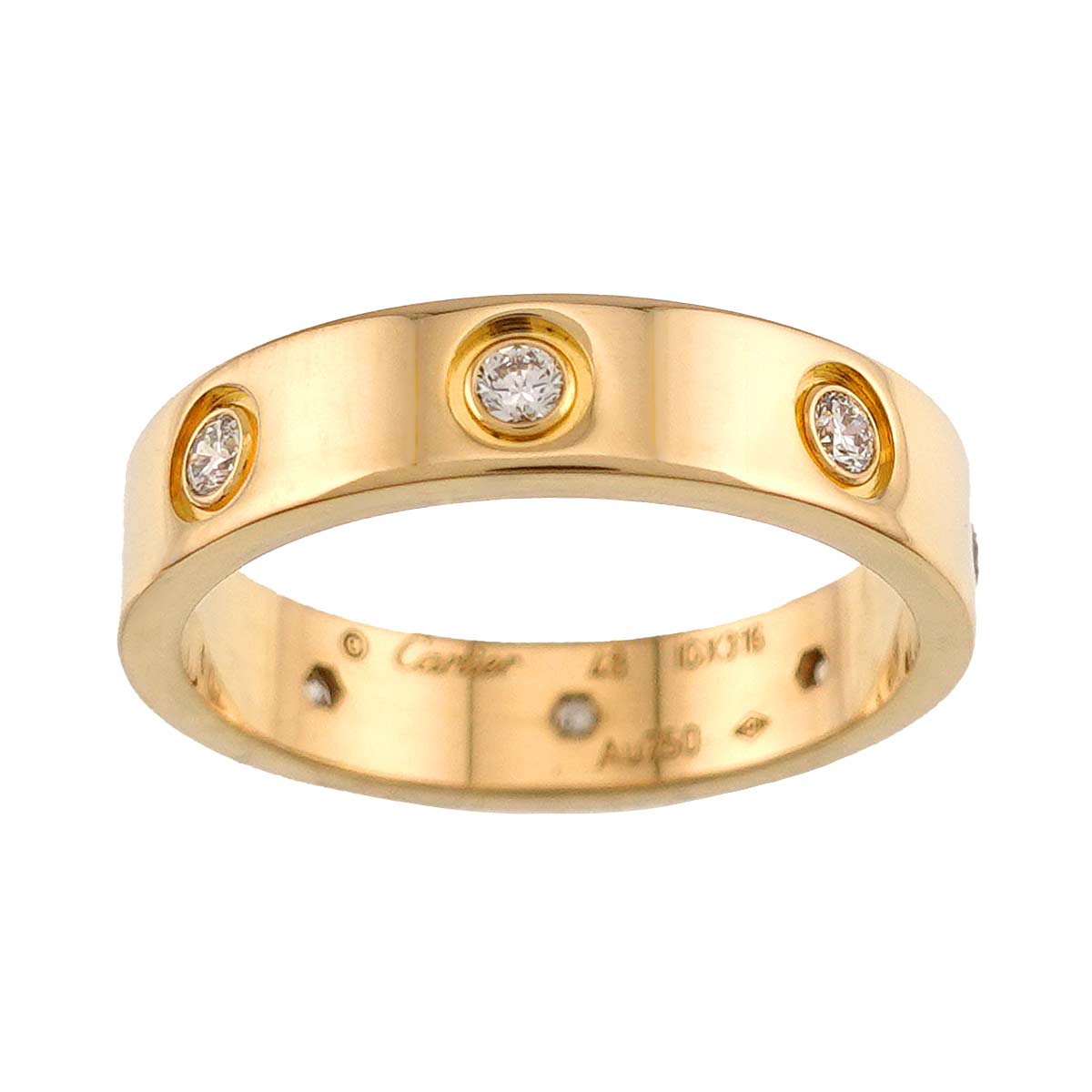 Mini Love Full Diamond Ring 18K Yellow Gold 750 size48 4.5(US)