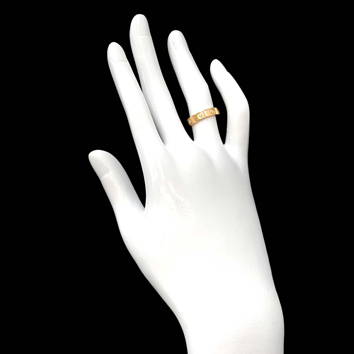 Mini Love Full Diamond Ring 18K Yellow Gold 750 size48 4.5(US)