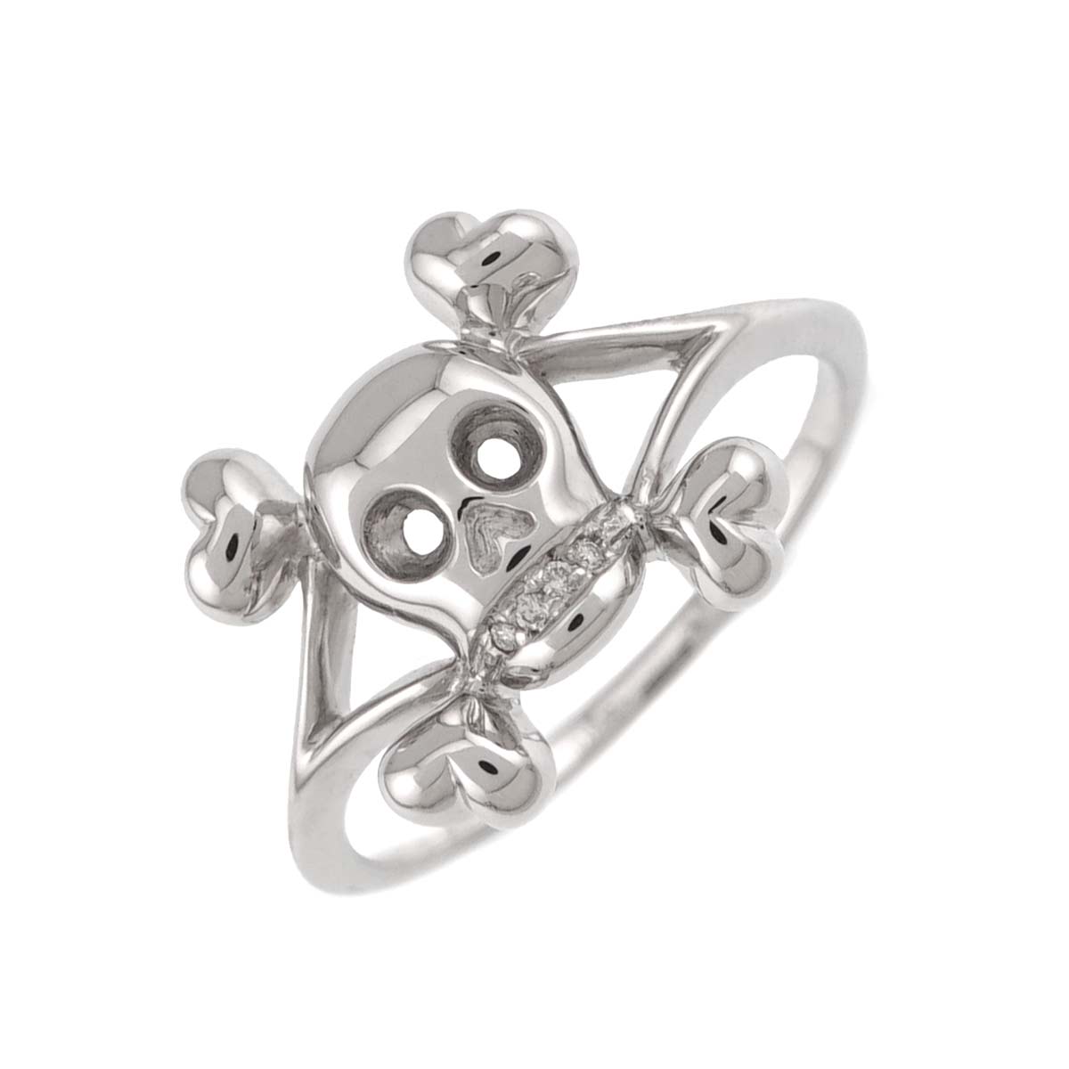 Diamond Ring 18K WG 750 size57 7.5(US)