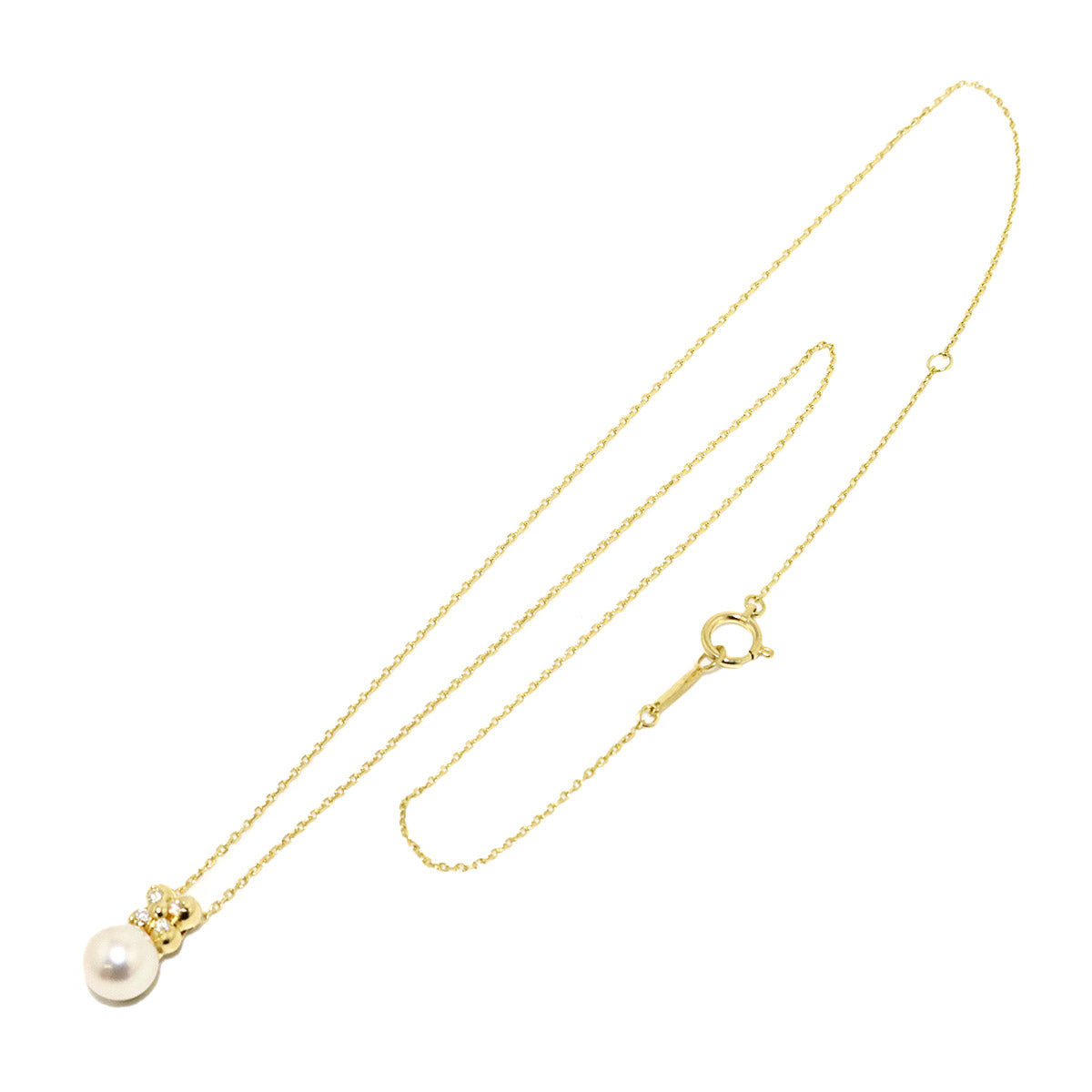 Akoya Pearl 6.9mm Diamond 0.04ct Necklace 18K YG 750