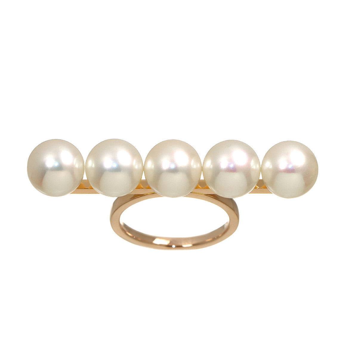 Balance Akoya Pearl 8.4-8.3mm Ring 18K PG 750 Size5.25(US)