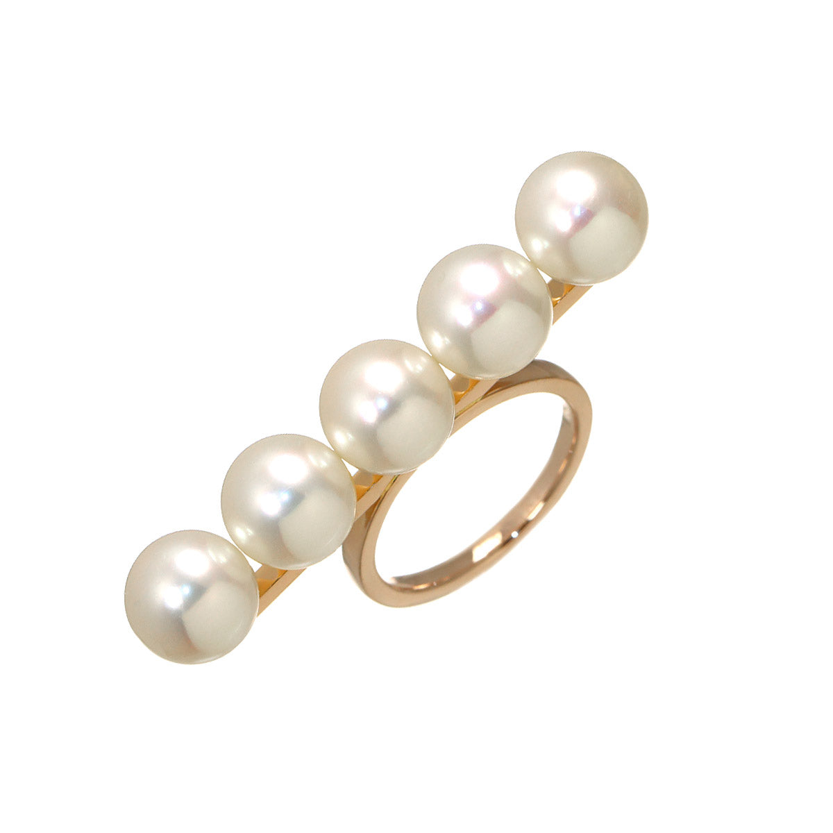 Balance Akoya Pearl 8.4-8.3mm Ring 18K PG 750 Size5.25(US)