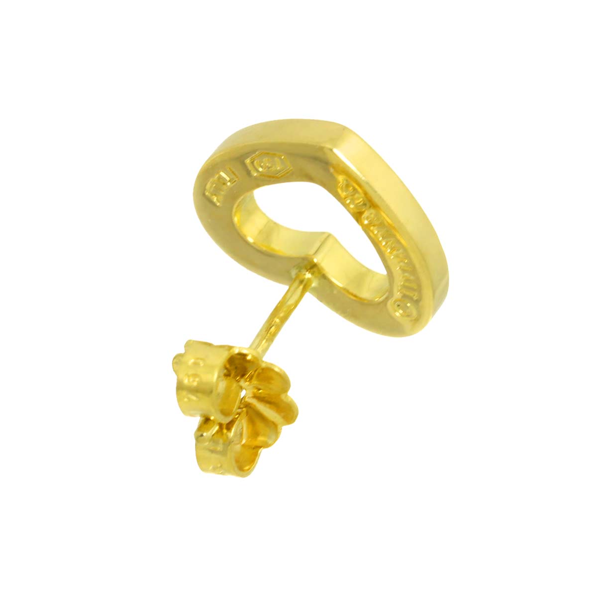 Heart Earring Pierced 18K YG 750 One Piece only