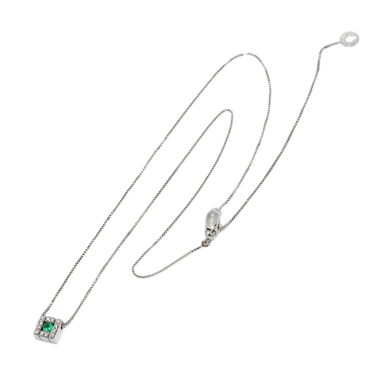 Belle Epoque Emerald Diamond Necklace 18K WG 750