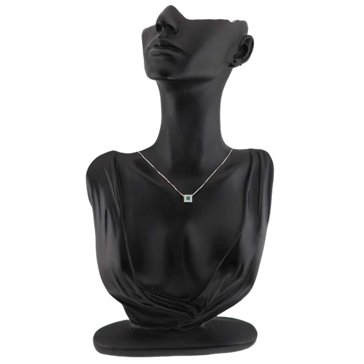 Belle Epoque Emerald Diamond Necklace 18K WG 750