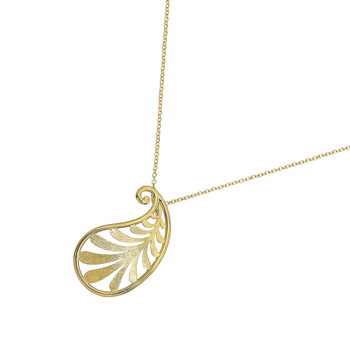 Leaf Motif Necklace 18K Yellow Gold 750