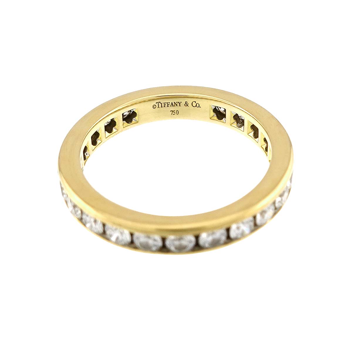 Full Diamond Ring 18K YG 750 size4.5(US)