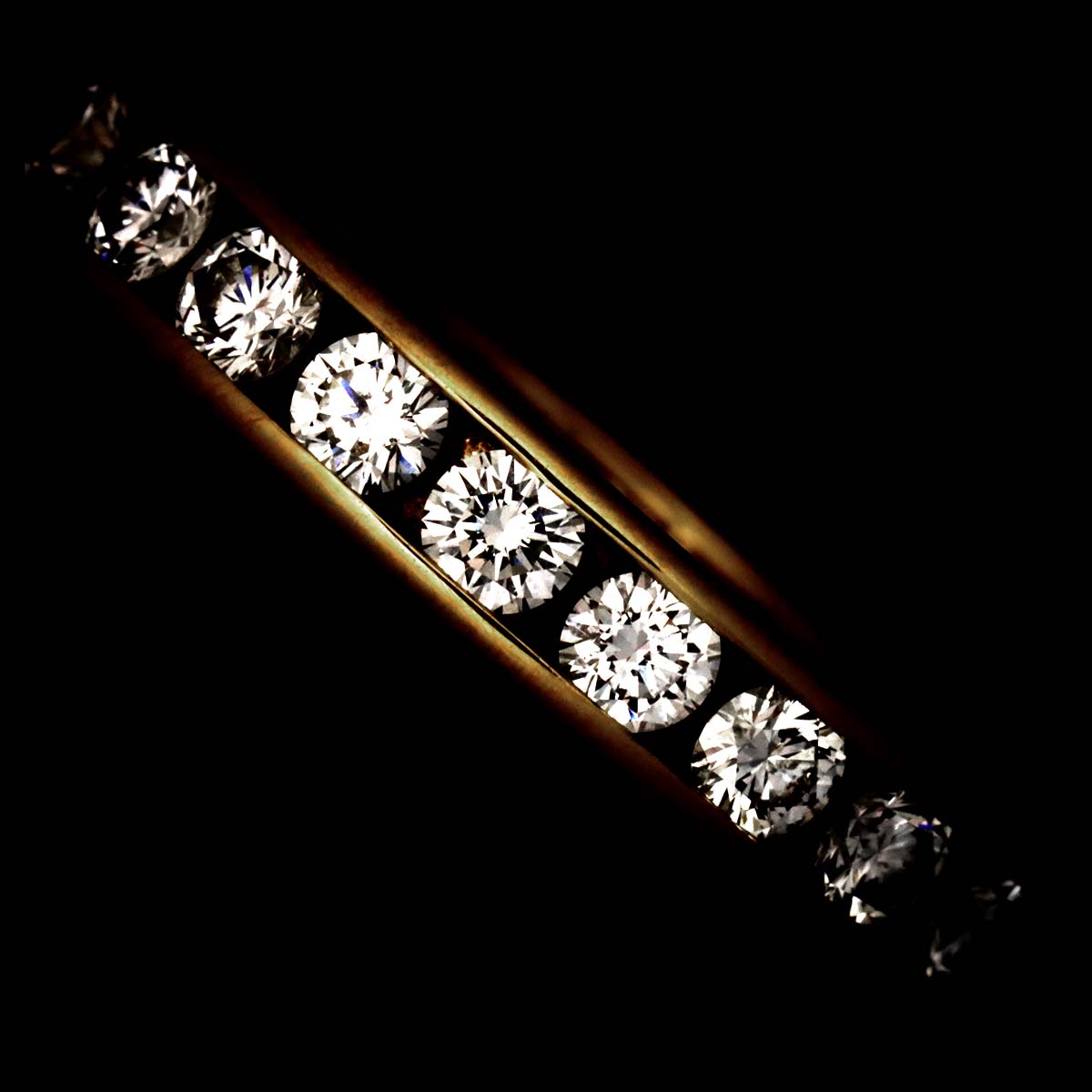 Full Diamond Ring 18K YG 750 size4.5(US)