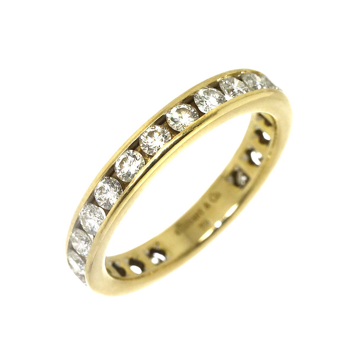Full Diamond Ring 18K YG 750 size4.5(US)